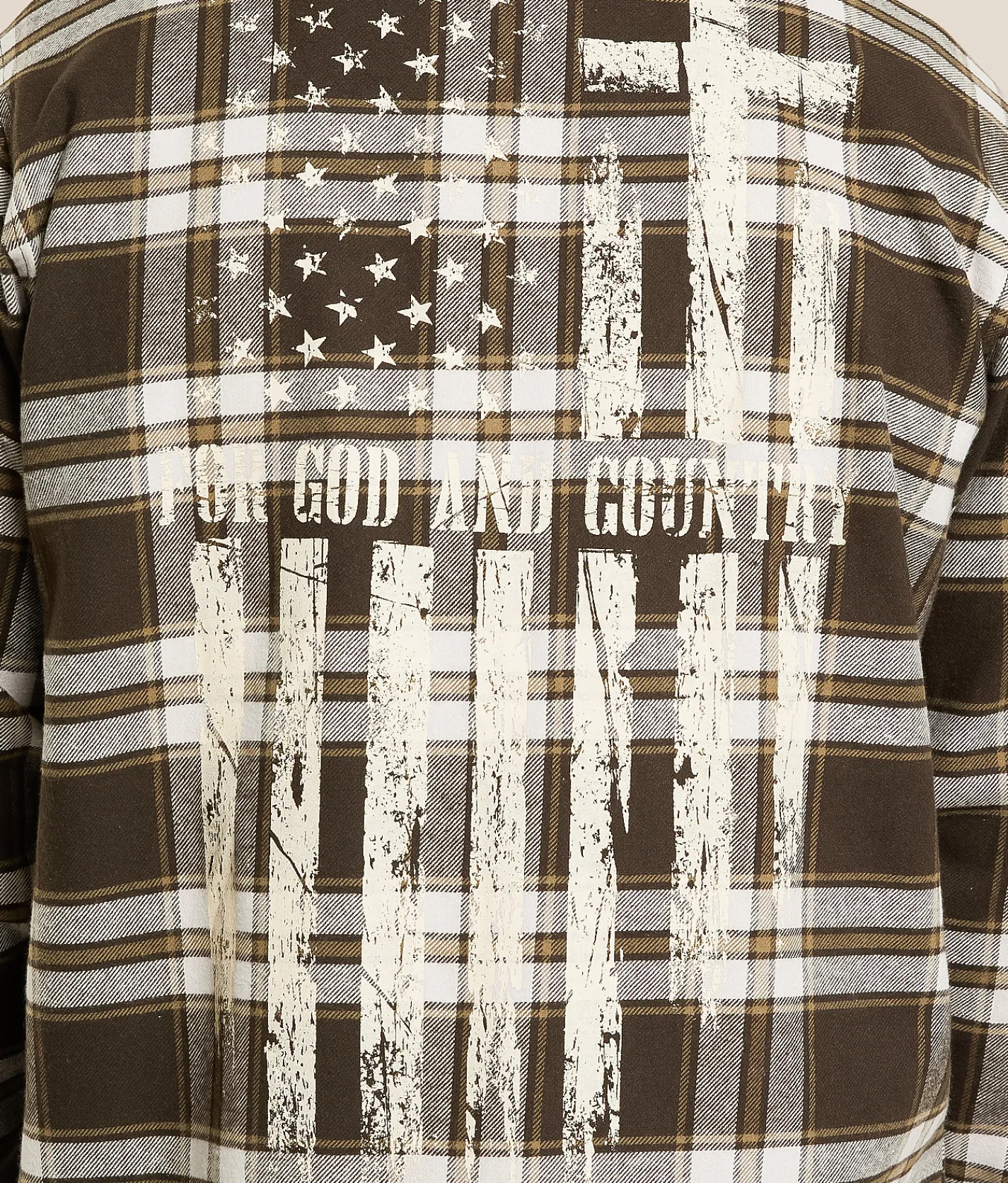 Howitzer Dog Tags Flannel Shirt Brown Grey Online