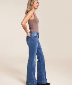 7 For All Mankind Dojo Tailorless Trouser Stretch Jean Distress Authentic Light Clearance