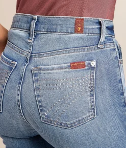 7 For All Mankind Dojo Trouser Stretch Jean Faded Echo New
