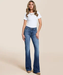 7 For All Mankind Dojo Trouser Stretch Jean Lake Blue Discount