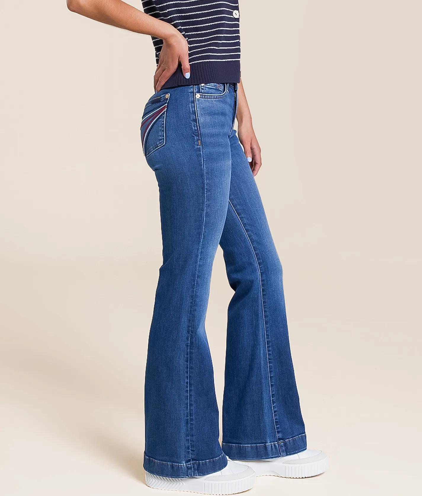 7 For All Mankind Dojo Trouser Stretch Jean Royalty Best