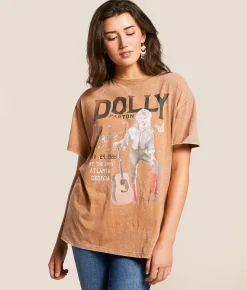 Tops | Goodie Two Sleeves Dolly Parton Oversized Band T-Shirt Tobacco Brown