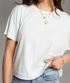 BKE Dolman Cropped T-Shirt White