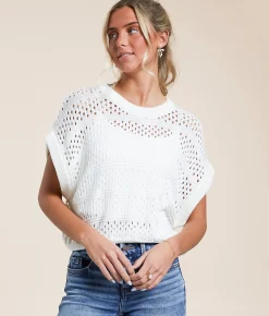 Tops | Willow & Root Dolman Knit Sweater White