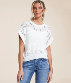 Tops | Willow & Root Dolman Knit Sweater White