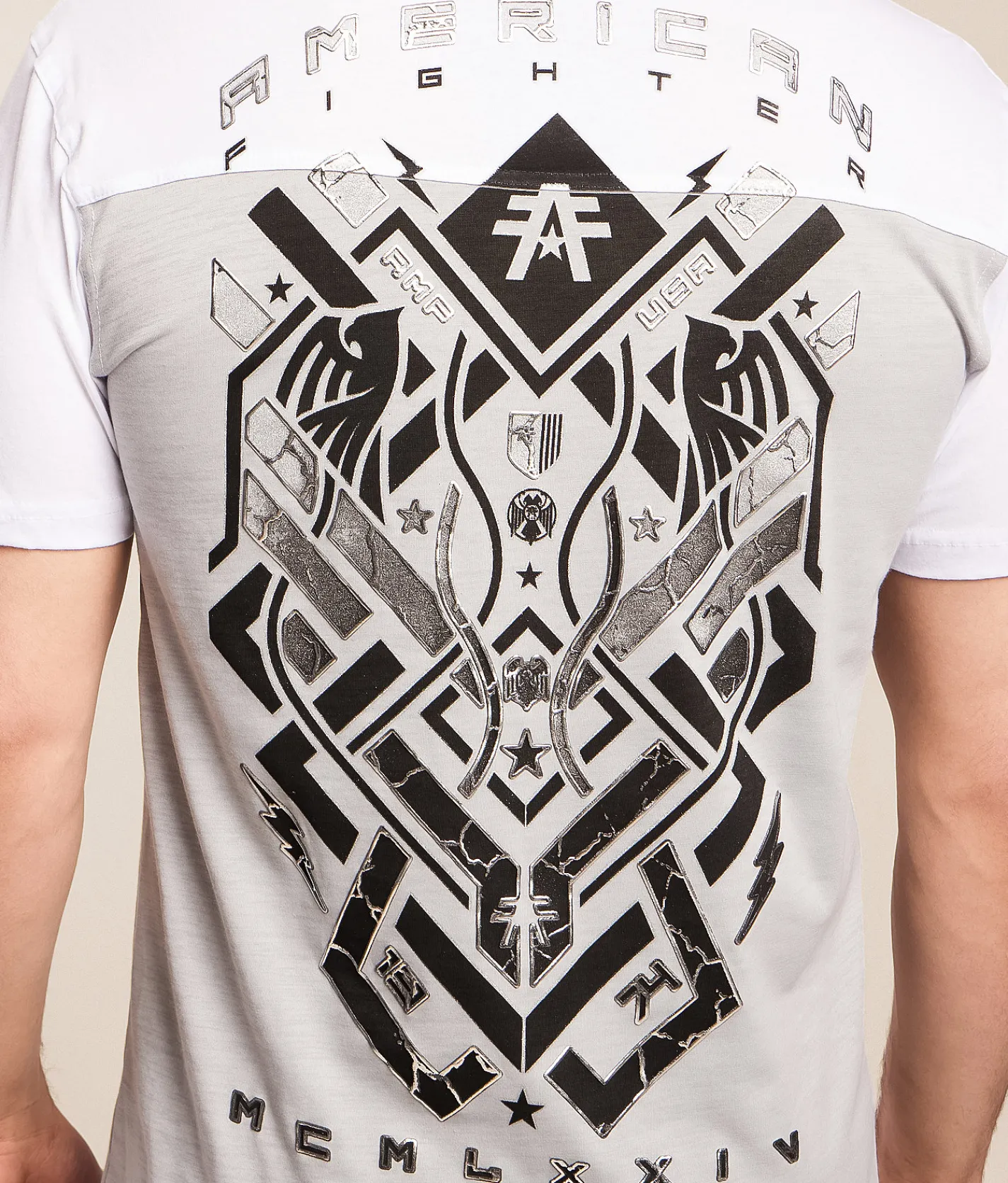 American Fighter Dolton T-Shirt Heather Grey White Outlet