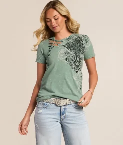 Tops | Affliction Donnington T-Shirt Deep Sea Lava Wash