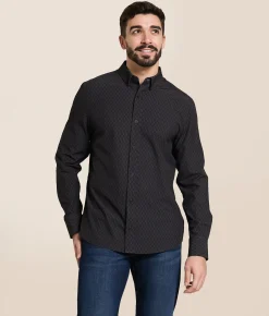 Tops | J.B. Holt Dot Standard Performance Stretch Shirt Black Red