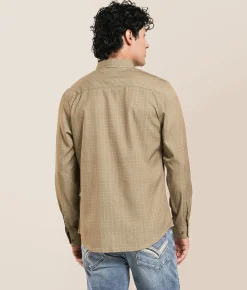 J.B. Holt Dot Sdard Performance Stretch Shirt Tan