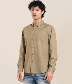 J.B. Holt Dot Sdard Performance Stretch Shirt Tan