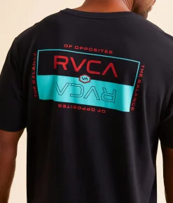 Graphic T-Shirts | RVCA Double Box Split T-Shirt Black