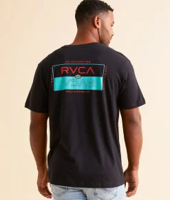 Graphic T-Shirts | RVCA Double Box Split T-Shirt Black
