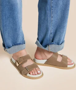 Shoes | Oasis Society Double Buckle Sandal Dark Taupe