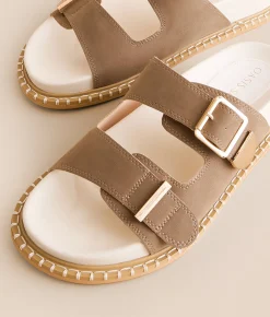 Shoes | Oasis Society Double Buckle Sandal Dark Taupe