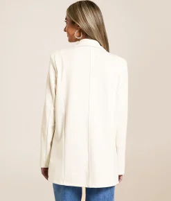 Stoosh Double Button Knit Blazer Off White Sale