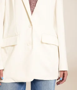 Stoosh Double Button Knit Blazer Off White Sale