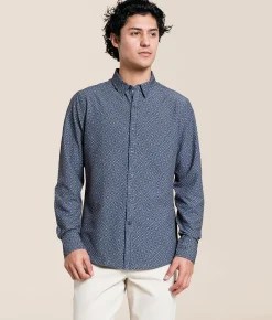 Tops | J.B. Holt Double Print Athletic Performance Stretch Shirt Asphalt