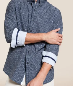 Tops | J.B. Holt Double Print Athletic Performance Stretch Shirt Asphalt