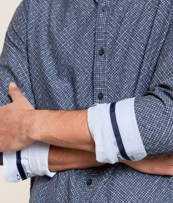 Tops | J.B. Holt Double Print Athletic Performance Stretch Shirt Asphalt