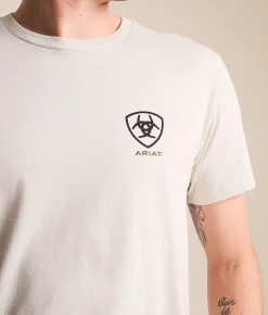 Tops|Graphic T-Shirts | Ariat Double Shield T-Shirt Silver Birch