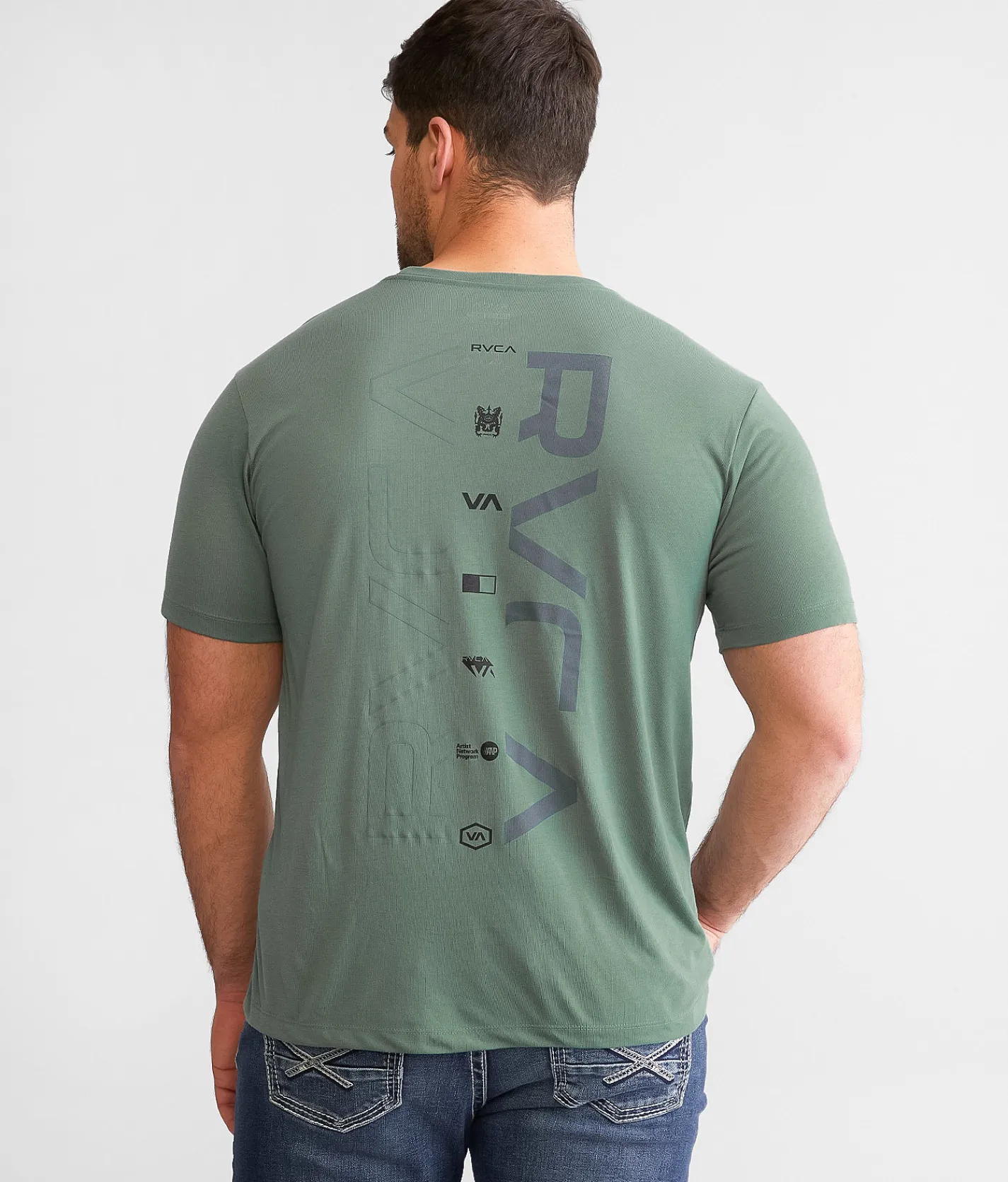 Graphic T-Shirts | RVCA Double Split Sport T-Shirt Old Sage Sport