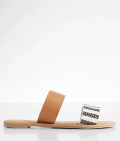 Shoes | Qupid Double Strap Sandal Black Beige