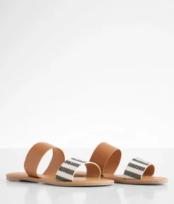 Shoes | Qupid Double Strap Sandal Black Beige