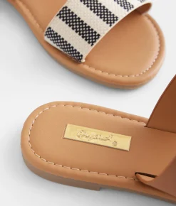 Shoes | Qupid Double Strap Sandal Black Beige