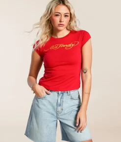 Tops | Ed Hardy Dragon T-Shirt Cherry