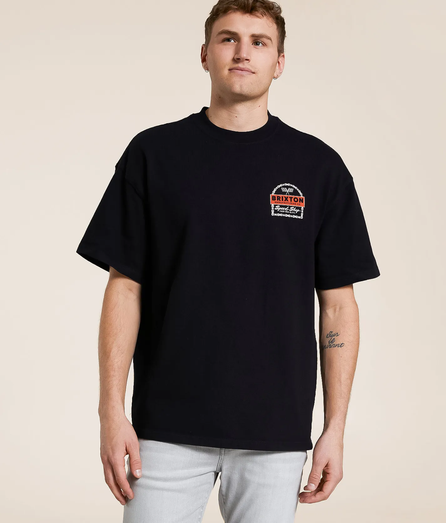 Graphic T-Shirts | Brixton Drayton T-Shirt Black Classic Wash
