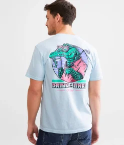 Old Row Drinks On The Links T-Shirt Chambray Sale