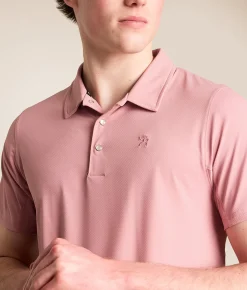 Hooey Drive Cowboy Golf Performance Polo Pink Discount