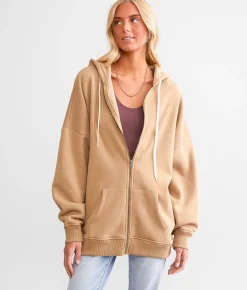 Tops | BKE Drop Shoulder Hoodie - One Size Tannin