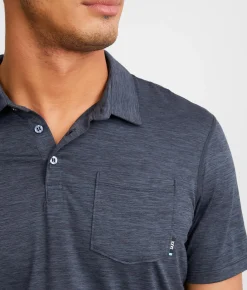SAXX DropTemp All Day Cooling Polo Washed Blue Heather Online