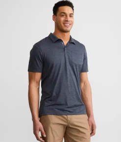 SAXX DropTemp All Day Cooling Polo Washed Blue Heather Online