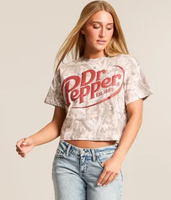 Tops | Bioworld Dr. Pepper Cropped T-Shirt Camo