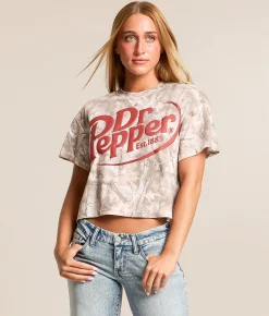 Tops | Bioworld Dr. Pepper Cropped T-Shirt Camo