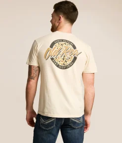Tops|Graphic T-Shirts | Old Row Duck Camo Circle T-Shirt Ivory