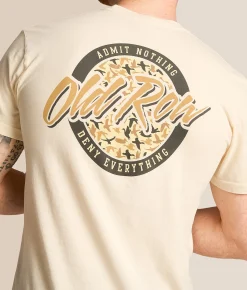 Tops|Graphic T-Shirts | Old Row Duck Camo Circle T-Shirt Ivory