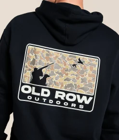 Old Row Duck Dog 80s Camo Hooded Sweatshirt Black Outlet