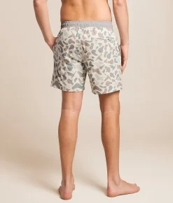 Bottoms|Swimwear | Tail Chasers Club Duck Hunt Stretch Swim Trunks Light Grey