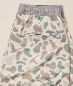 Bottoms|Swimwear | Tail Chasers Club Duck Hunt Stretch Swim Trunks Light Grey