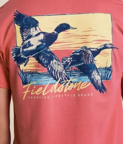 Tops|Graphic T-Shirts | Fieldstone Ducks In Flight T-Shirt Watermelon