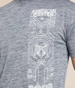 Tops|Graphic T-Shirts | American Fighter Duffield T-Shirt Heather Grey Tetris