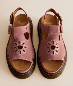 Dr. Martens Dunnet Flower Leather Sandal Dusty Rose Clearance