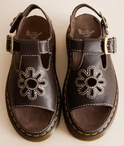 Dr. Martens Dunnet Flower Leather Sandal Kelp Brown Outlet