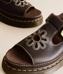 Dr. Martens Dunnet Flower Leather Sandal Kelp Brown Outlet