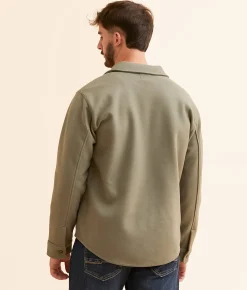 Brixton Durham Felt Stretch Shacket Vetiver Online
