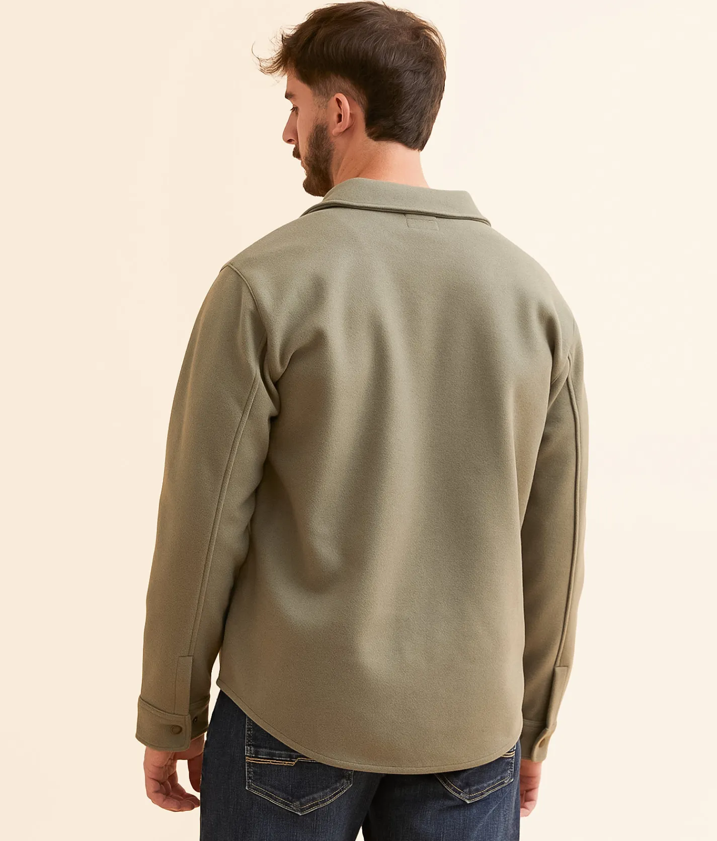 Brixton Durham Felt Stretch Shacket Vetiver Online