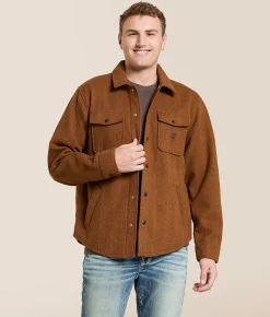 Brixton Durham Herringbone Flannel Shirt Brushed Pinecone Sale